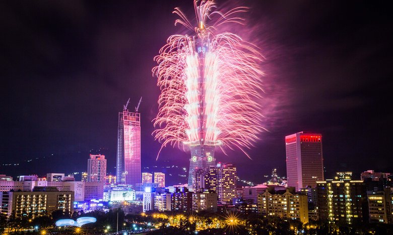 Countdown to the new year in Taipei. Photograph: Billy H.C. Kwok/Getty Images