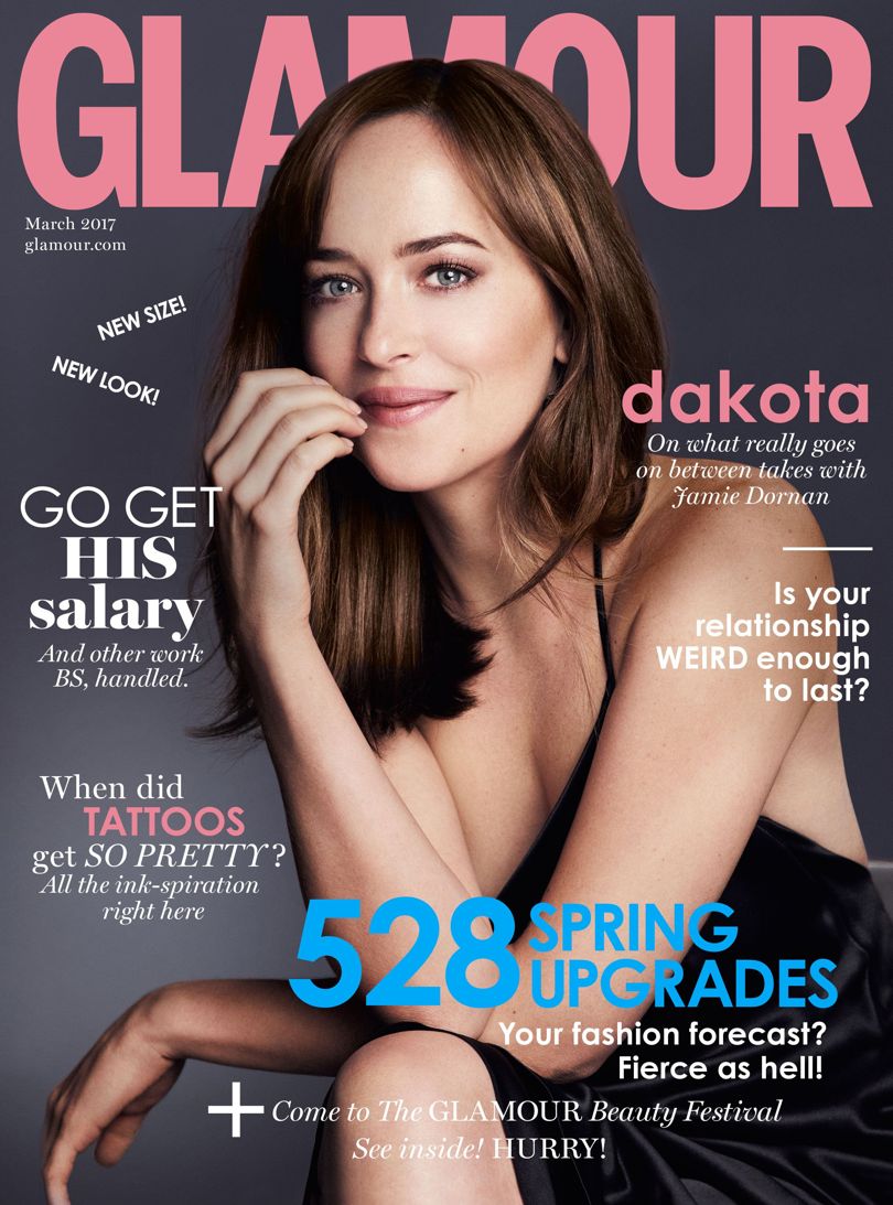 Dakota Johnson on the cover of Glamour Magazine