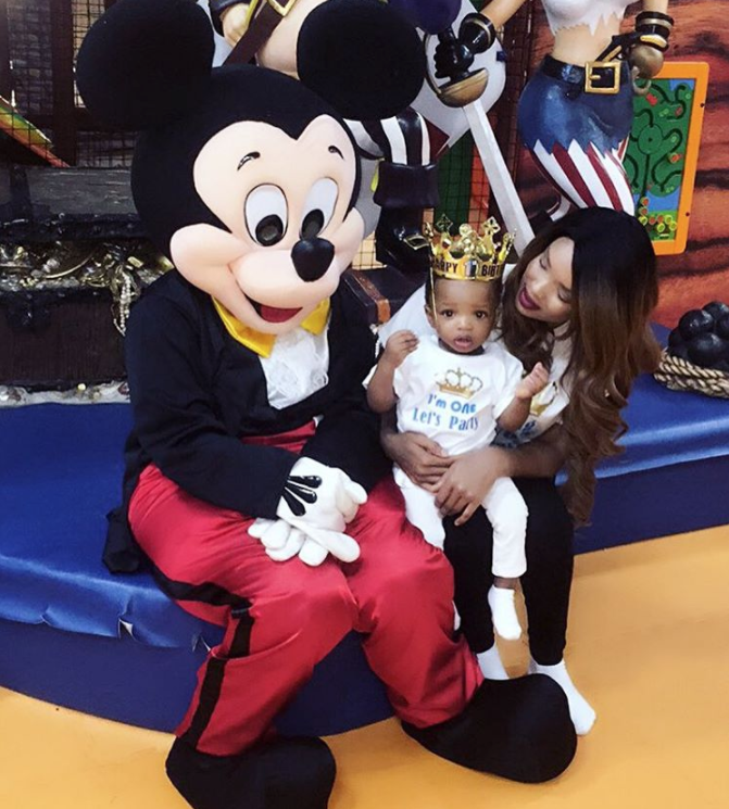 Binta takes King Ayo to Micky on his first ever birthday. Credit: IG