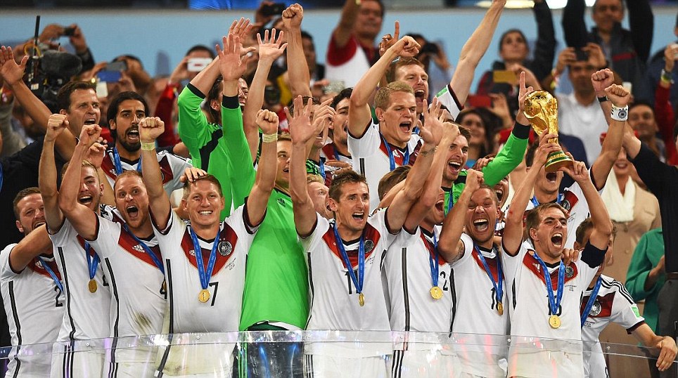 Germany team celebrate 2014 Fifa World Cup win.