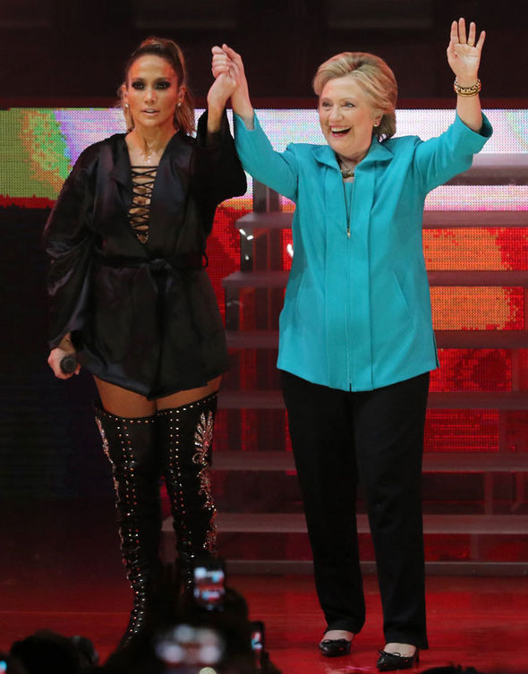Jennifer Lopez with Hillary Clinton