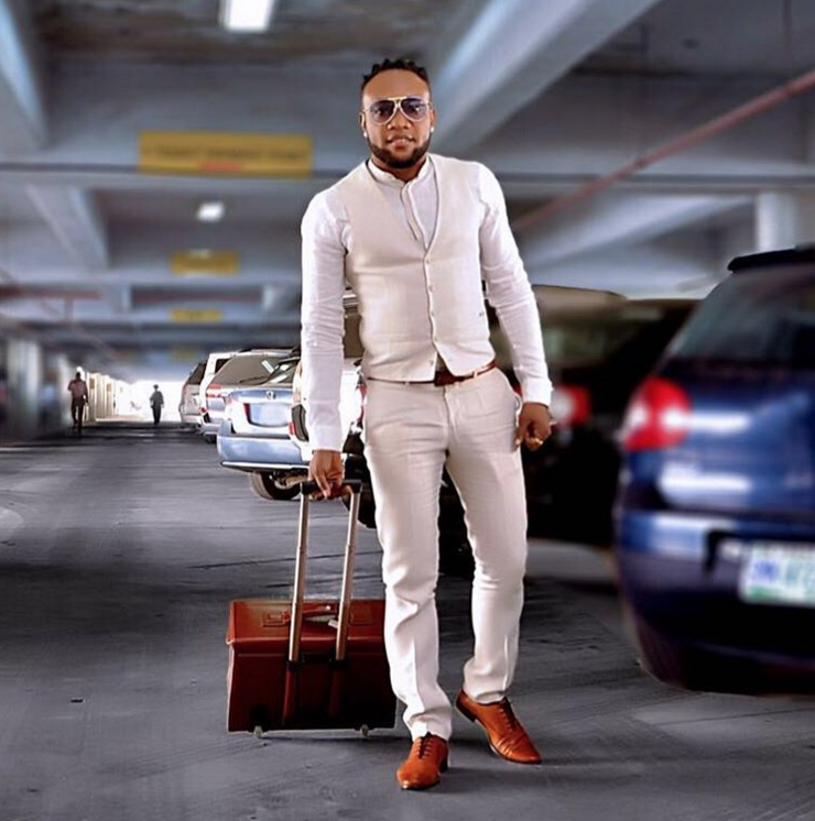 Only man in the world.... If only he could just blur out all the cars and everything else behind him.