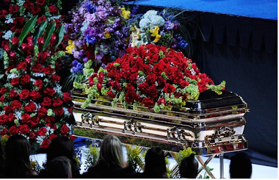 The golden coffin Michael Jackson was buried in.