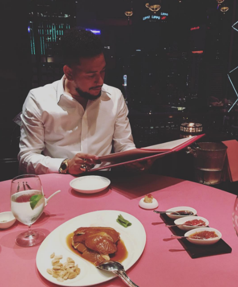 AKA rocked his Givenchy shirt to a dining at a Michelin Star Restaurant.