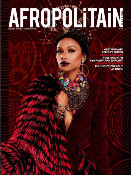 Bonang Matheba on the cover of Afropolitain