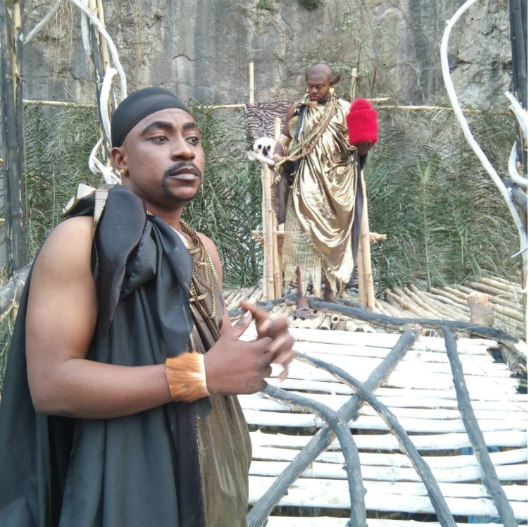 Movie director Segun Ogungbe with actor Odunlade Adekola on set of 'Agartha' Credit: SOF