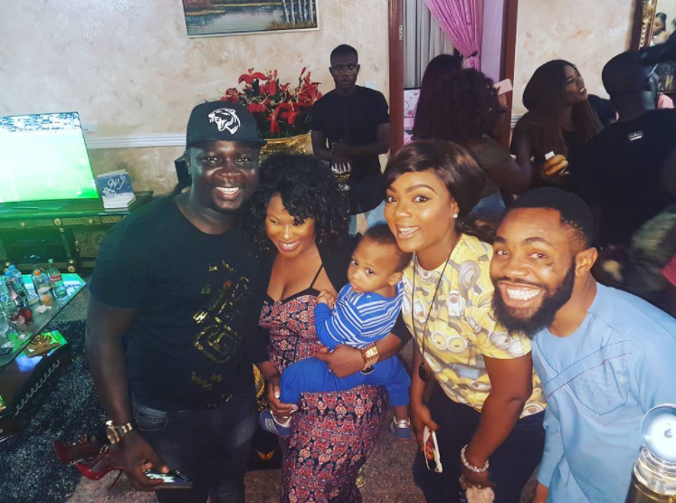 Seyi Law, Uche Jombo, Chioma Akpotha, Arole at the hose party.