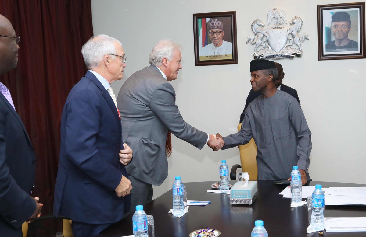 While Buhari is away, Yemi Osinbajo met with a delegation from General Electric led by their CEO, Jeff Immelt.