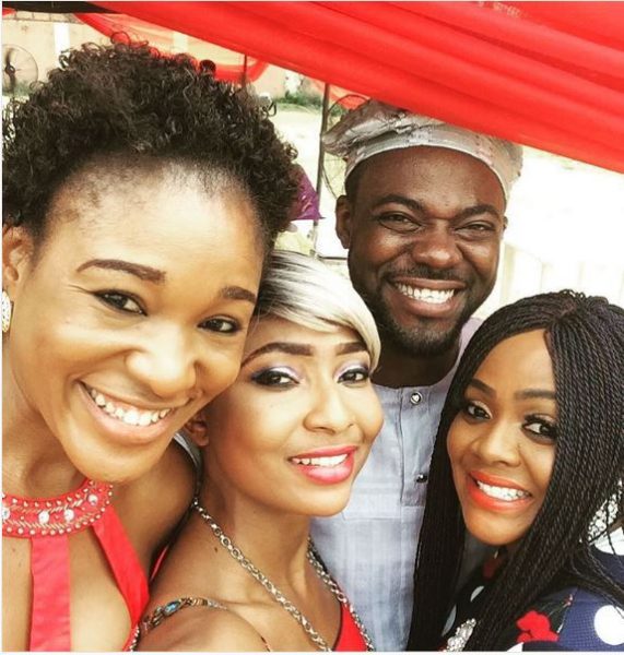 Judith Audu, Belinda Effah, the groom and Helen Paul