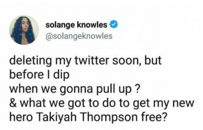 Solange Knowles Twitter Post