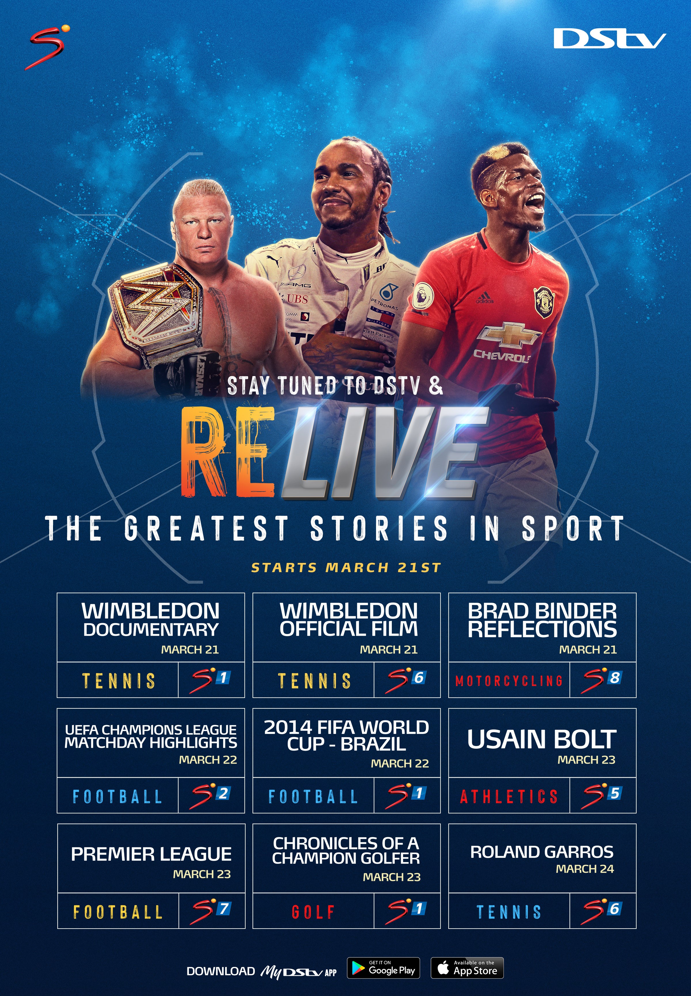 Relive All Your Favourite Sporting Moments on DStv this weekend