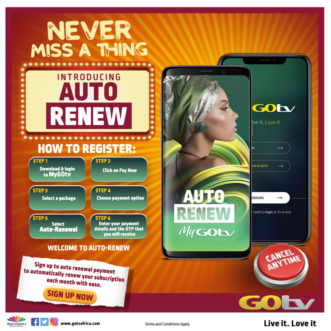 MultiChoice auto-renewal