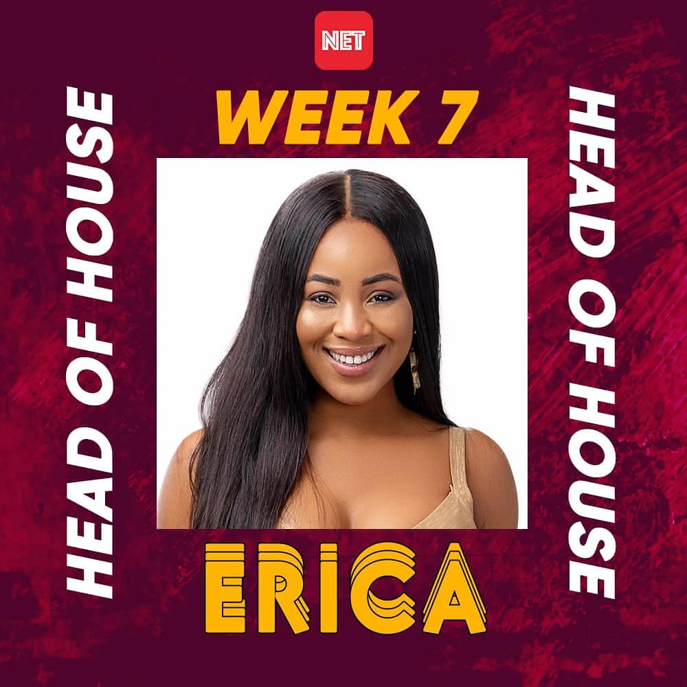 erica bbnaija head of house